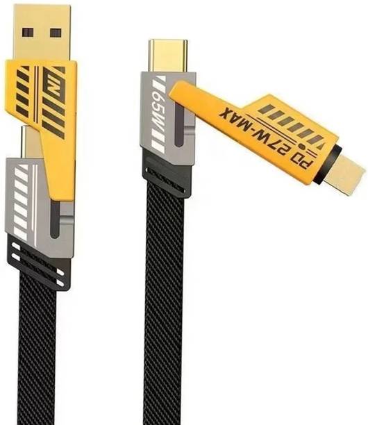 CIHROX 3-in-1 Cable 1.2 m 4 IN 1 65W Multi-function Super Fast USB C Cable, Gold Plated 27W USB C To Lightning Cable, Compatible with MacBook Pro, ThinkPad, iPhone 15 14 13 12 Series Samsung S24 Ultra S23 S22?1.2M