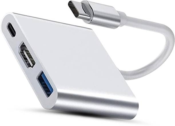 CIHROX 3-in-1 Cable 2 A 0.1 m Heavy Steel Newly USB C to HDMI Adapter 3 in 1 Hub to 4K HDMI USB C Charging Port USB 3.0 Port for MacBook for iPad