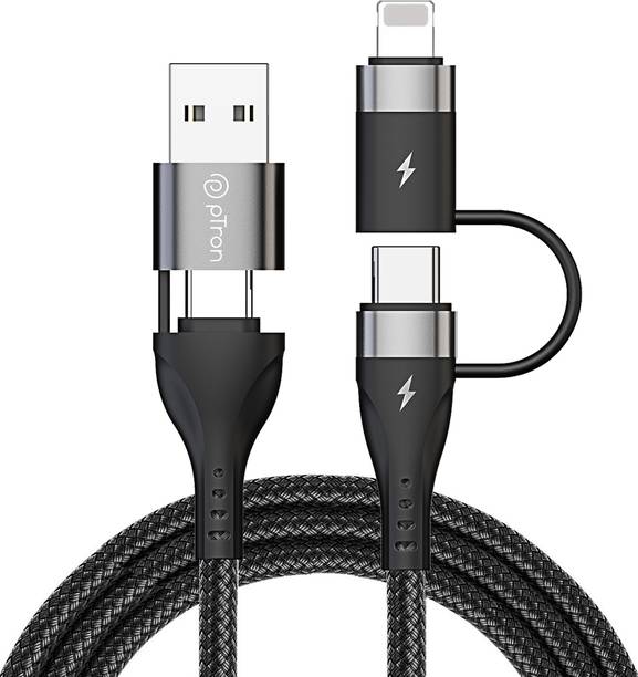 PTron 3-in-1 Cable 6 A 1 m Unbreakable Nylon Braided Pace