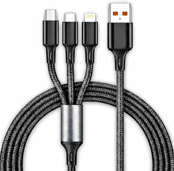 Velmi 3-in-1 Cable 1.2 m ORIGINAL 3 in 1 Fast Charging Cable Nylon Braided USB Charger Cord