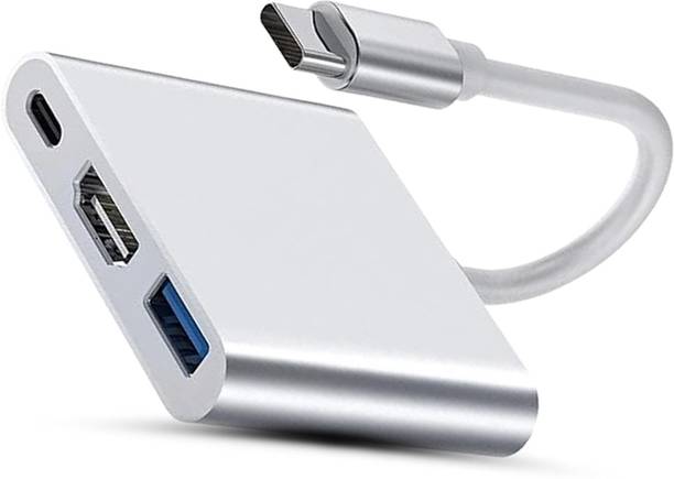 CIHROX 3-in-1 Cable 2 A 0.1 m Heavy Steel USB 3.1 TYPE-C to USB Female Digital AV Multiport Adapter for HDMI, 3.0, 3.1 Type C to HDMI Adapter 3 in 1 Hub