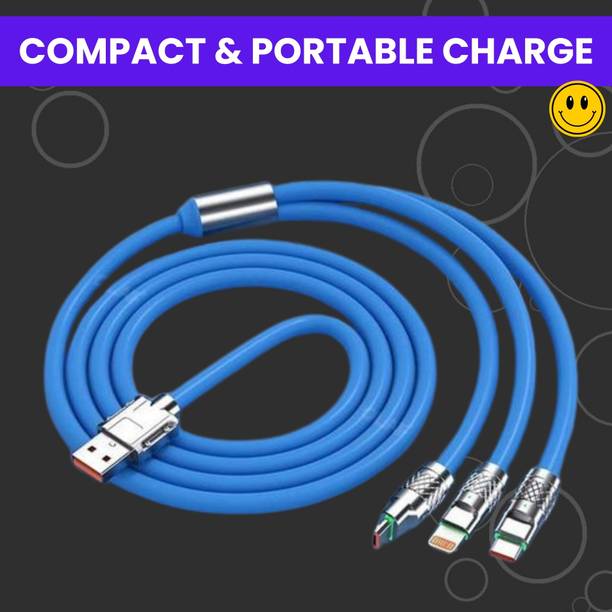 SACRO 3-in-1 Cable 1 m 3 in 1 Charging Cable With Type C, Lightning & Compatible with All MobileW268