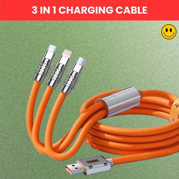 SACRO 3-in-1 Cable 1 m 3 in 1 Charging Cable With Type C, Lightning & Compatible with All MobileW156
