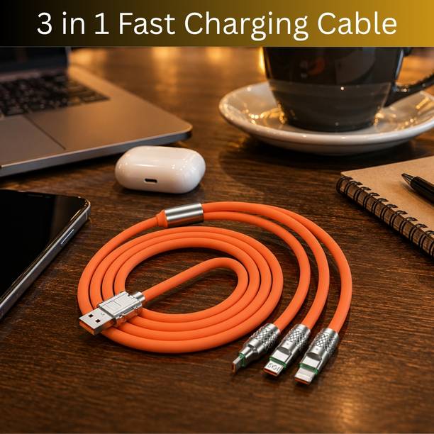 SYARA 3-in-1 Cable 1 m 3-in-1 Fast Charging Cable USB-A to Type-C, Lightning for Mobile & TabletsCK1