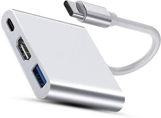 CIHROX 3-in-1 Cable 2 A 0.1 m Heavy Steel Latest Premium OEM 3 in 1 USB Type C HUB Adapter Cable to 1080P 4K HDMI+USB 3 in 1 Converter USB C Docking Station HUB