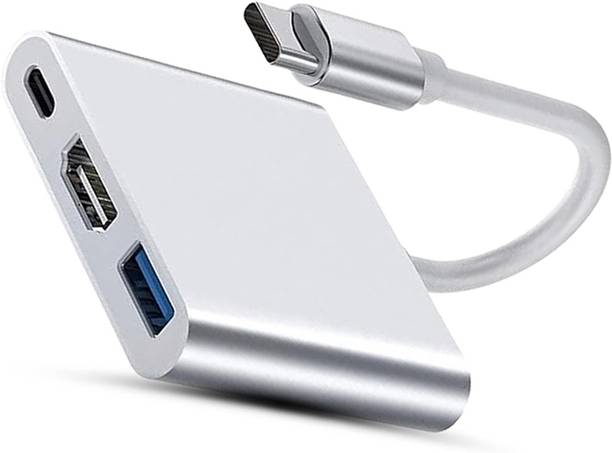 CIHROX 3-in-1 Cable 2 A 0.1 m Heavy Steel 3 in 1 USB C to 4K HDMI Hub with USB3.0 and Type C PD Charge for Macbook Pro and Nintendo Switch and more