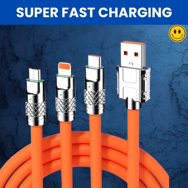 SACRO 3-in-1 Cable 1 m 3 in 1 Charging Cable With Type C, Lightning & Compatible with All MobileQ31