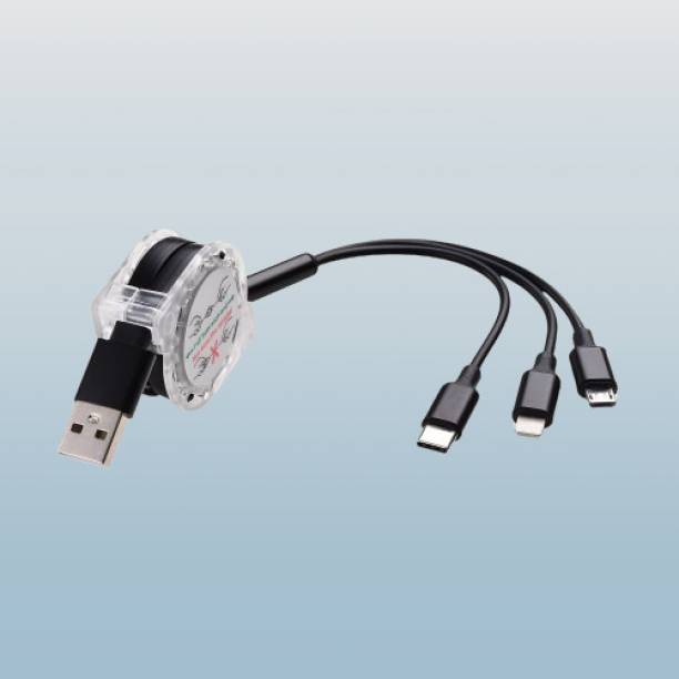 Bydye 3-in-1 Cable 1.2 m R40 3 in 1 Cable Brand New Retractable Wire Comaptible For Many Devices