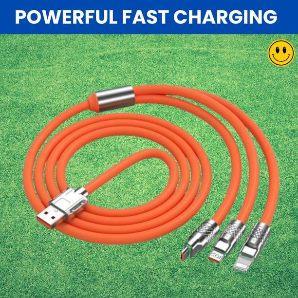 SACRO 3-in-1 Cable 1 m 3 in 1 Charging Cable With Type C, Lightning & Compatible with All MobileW244