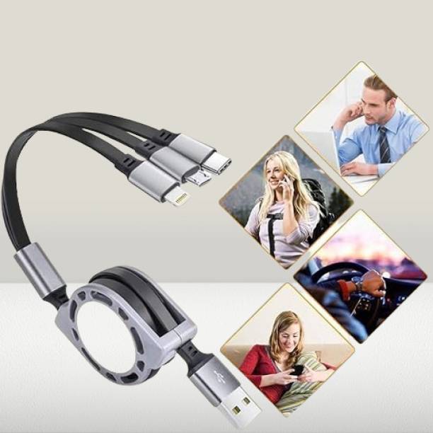 Bashaam 3-in-1 Cable 1.2 m R99 3 in 1 Cable Advanced Comaptible For Many Devices Portable Retractable Wire