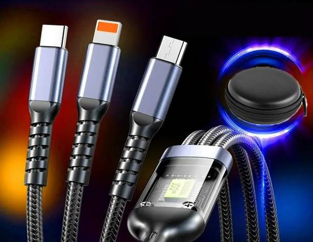 3D GOLDTM 3-in-1 Cable 1 m Multi USB Charging Cable Nylon Braided 3in 1 Multiple Charger Adapter Cord