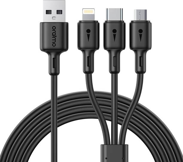ORAIMO 3-in-1 Cable 3 A 1 m 15W Fast Charging Cable|USB to Type-C, Micro USB & Apple Device|1.2M Length|Tangle-Free (OCD-X93)