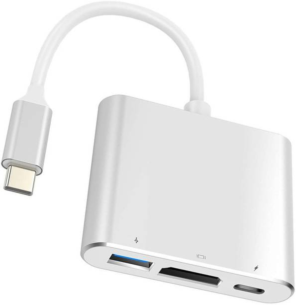 WEROX 3-in-1 Cable 1 m Havy steel 3-in-1 Type-C Multiport Hub with 4K HDMI, USB 3.0, 100W PD Charging, Aluminium Construction, Compatible with MacBook, Samsung DeX, and Windows Laptops