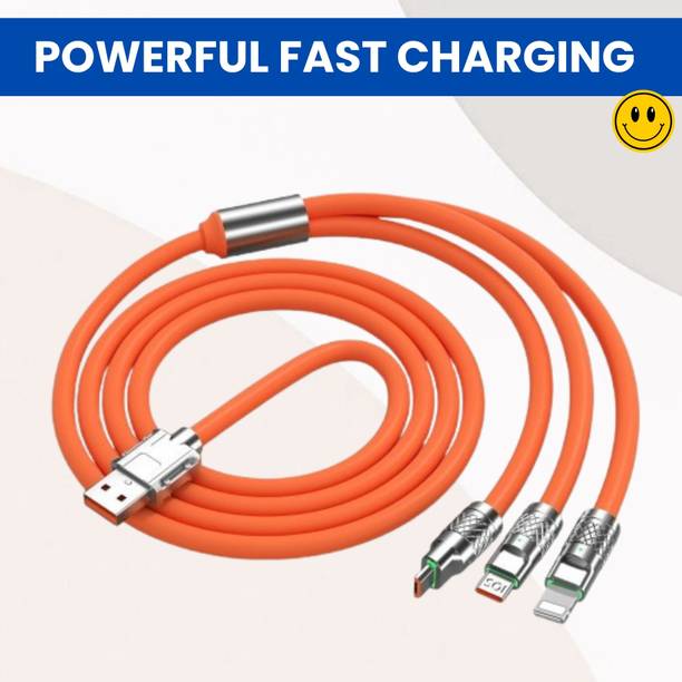 SACRO 3-in-1 Cable 1 m 3 in 1 Charging Cable With Type C, Lightning & Compatible with All MobileW34