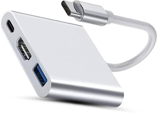 CIHROX 3-in-1 Cable 2 A 0.1 m Heavy Steel New Aluminium 3 In 1 Usb-C Hub Hdmi 4k Type-C To Usb 3.0 5Gbps Charging Adapter USB C Hub Docking Station For MacBook Pro/Air