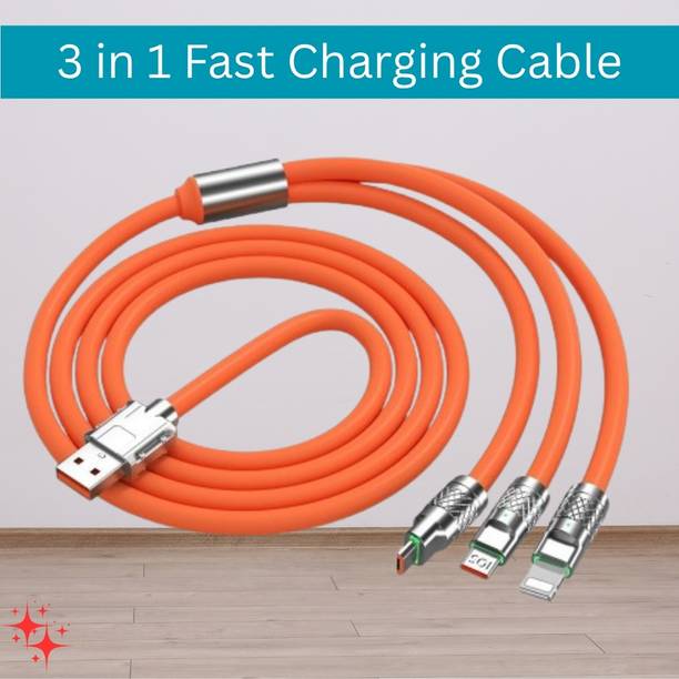 SYARA 3-in-1 Cable 1 m 3 in 1 Charging Cable With Type C, Lightning & Compatible with All MobileDO395