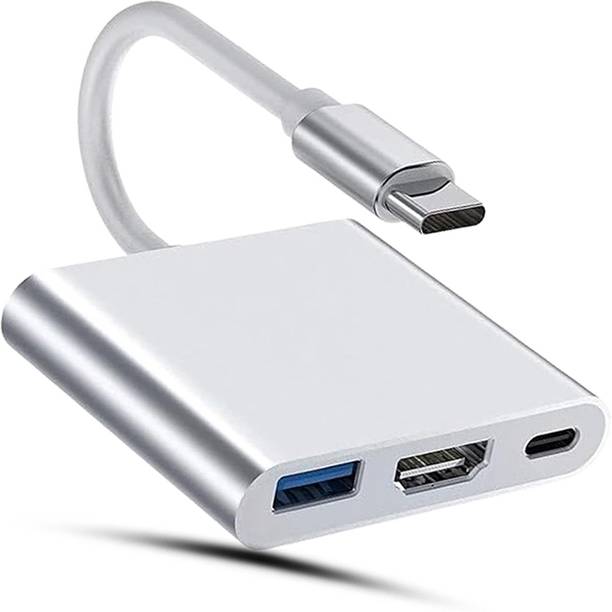 CIHROX 3-in-1 Cable 2 A 0.1 m Heavy Steel 3 In1 USB 3.1 Type C To USB 3.0 4K HDMI USB-C Type C Female Charger Hub Adapter Converter Cable