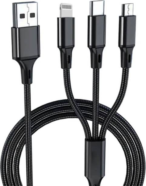 RENTOOR 3-in-1 Cable 1 m Good Quality USB Phone Cable Charging Cable 3 in 1 Multi USB Cable Multiple Charger Fast Charging Cord