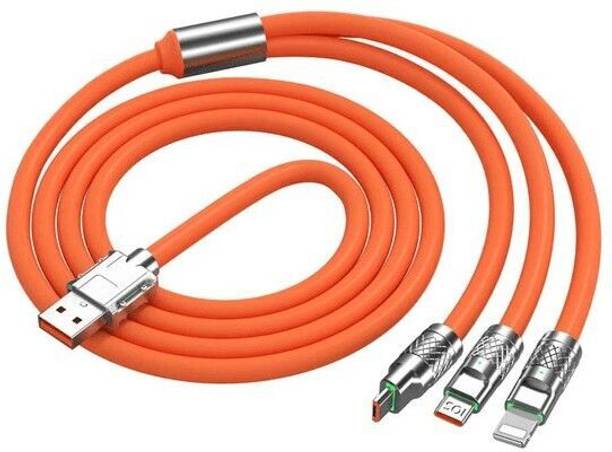 HexaGear 3-in-1 Cable 6 A 1 m METAL BRAIDED Triple Output USB Cable 120W Fast Charger for Type-C, Micro, and Lightning