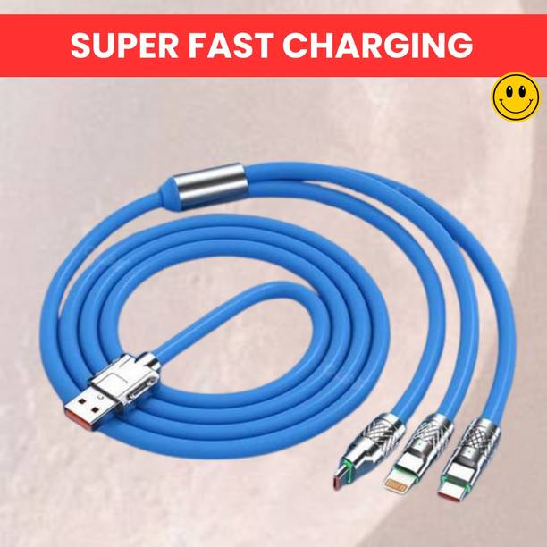 SACRO 3-in-1 Cable 1 m 3 in 1 Charging Cable With Type C, Lightning & Compatible with All MobileW284