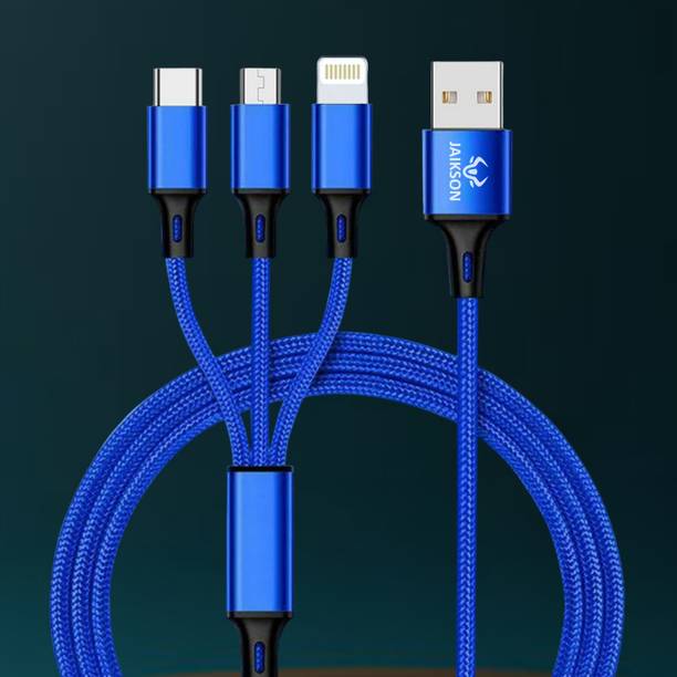 JAIKSON 3-in-1 Cable 1 m COPPER Universal Multi Mobile Charging Usb Cable