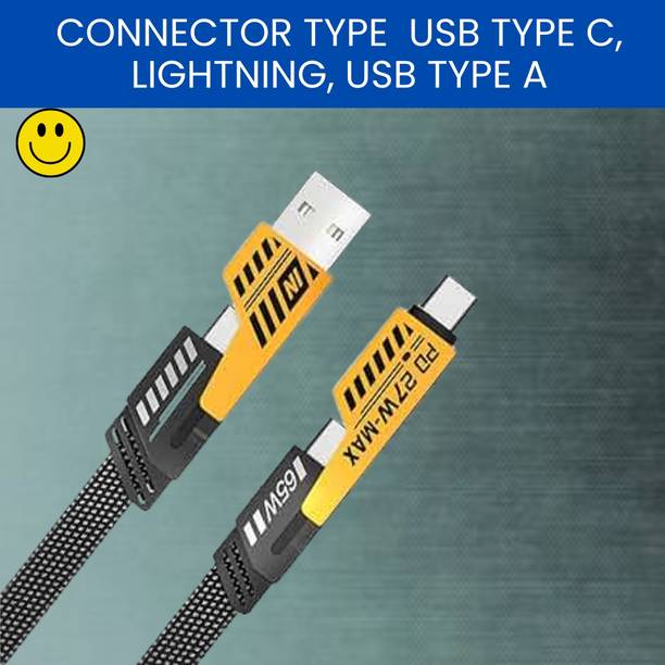 SACRO 4-in-1 Cable 1 m 4 IN 1 Braided Multi Functional Fast Charging Cable with Fast Data TransferW287