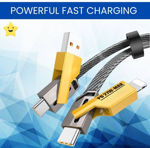 SACRO 4-in-1 Cable 1 m 4 IN 1 Charging Cable, Multi Functional Fast Charging Cable For All DeviceA328