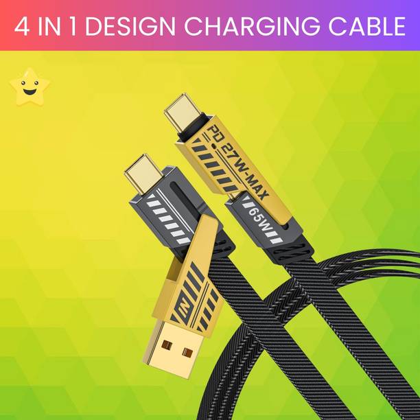 SACRO 4-in-1 Cable 1 m 4 IN 1 Charging Cable, Multi Functional Fast Charging Cable For All DeviceS215
