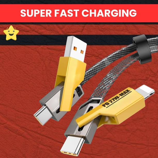 SACRO 4-in-1 Cable 1 m 4 IN 1 Charging Cable, Multi Functional Fast Charging Cable For All DeviceA253