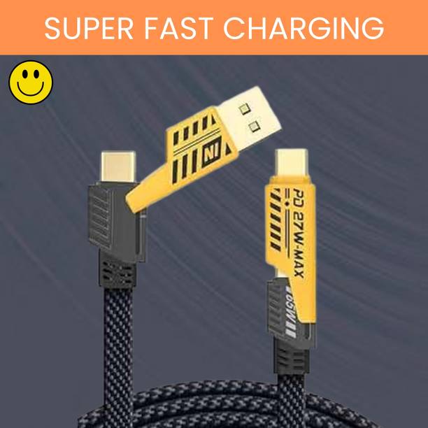 SACRO 4-in-1 Cable 1 m 4 IN 1 Braided Multi Functional Fast Charging Cable with Fast Data TransferE402