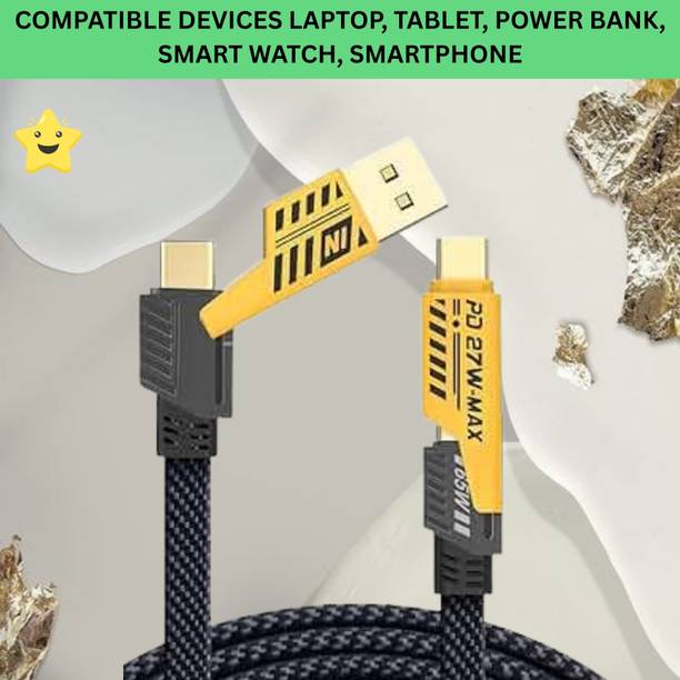 SACRO 4-in-1 Cable 1 m 4 IN 1 Charging Cable, Multi Functional Fast Charging Cable For All DeviceD96