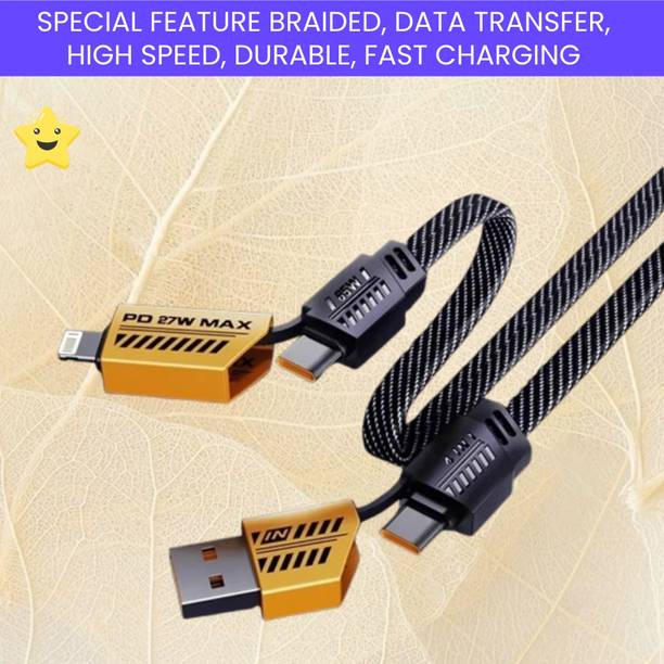 SACRO 4-in-1 Cable 1 m 4 IN 1 Charging Cable, Multi Functional Fast Charging Cable For All DeviceD45