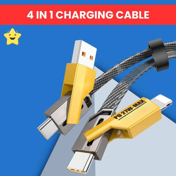 SACRO 4-in-1 Cable 1 m 4 IN 1 Charging Cable, Multi Functional Fast Charging Cable For All DeviceS347