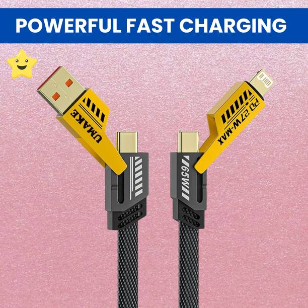 SACRO 4-in-1 Cable 1 m 4 IN 1 Charging Cable, Multi Functional Fast Charging Cable For All DeviceD474
