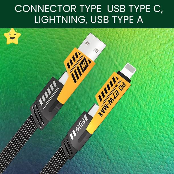 SACRO 4-in-1 Cable 1 m 4 IN 1 Charging Cable, Multi Functional Fast Charging Cable For All DeviceD126