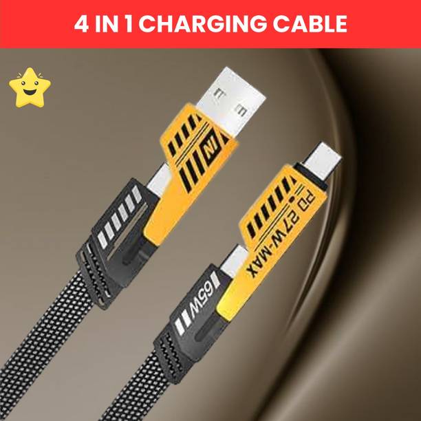 SACRO 4-in-1 Cable 1 m 4 IN 1 Charging Cable, Multi Functional Fast Charging Cable For All DeviceA202