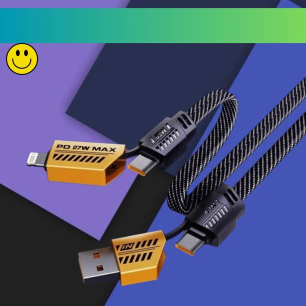 SACRO 4-in-1 Cable 1 m 4 IN 1 Braided Multi Functional Fast Charging Cable with Fast Data TransferE246