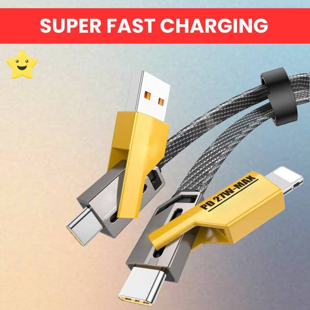 SACRO 4-in-1 Cable 1 m 4 IN 1 Charging Cable, Multi Functional Fast Charging Cable For All DeviceS203