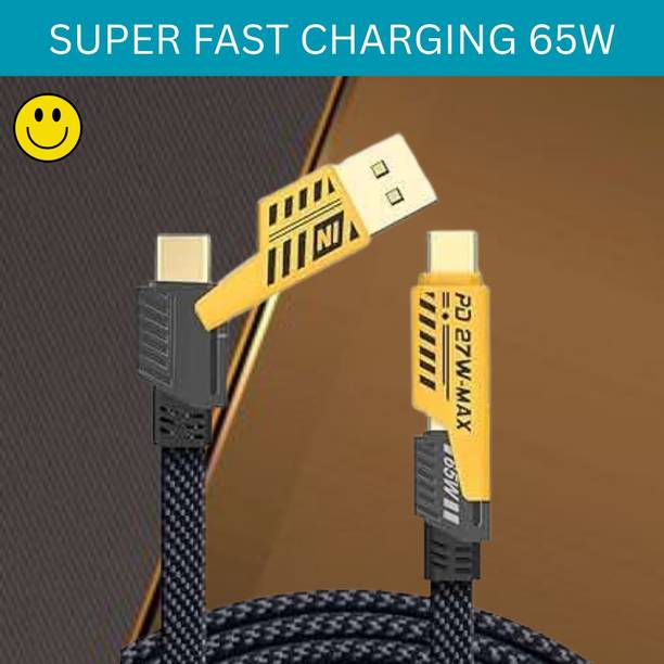 SACRO 4-in-1 Cable 1 m 4 IN 1 Braided Multi Functional Fast Charging Cable with Fast Data TransferE471