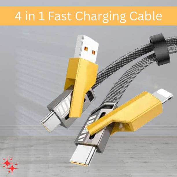Clairbell 4-in-1 Cable 1 m 4 IN 1 Charging Cable, Multi Functional Fast Charging Cable For All DeviceAJ293