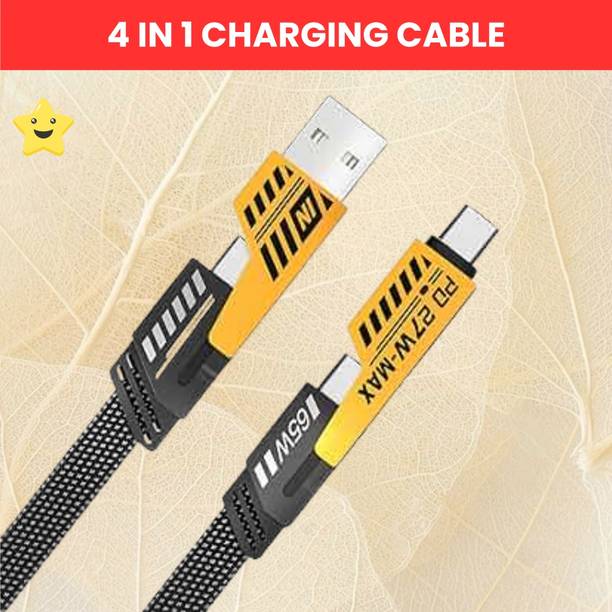 SACRO 4-in-1 Cable 1 m 4 IN 1 Charging Cable, Multi Functional Fast Charging Cable For All DeviceA463
