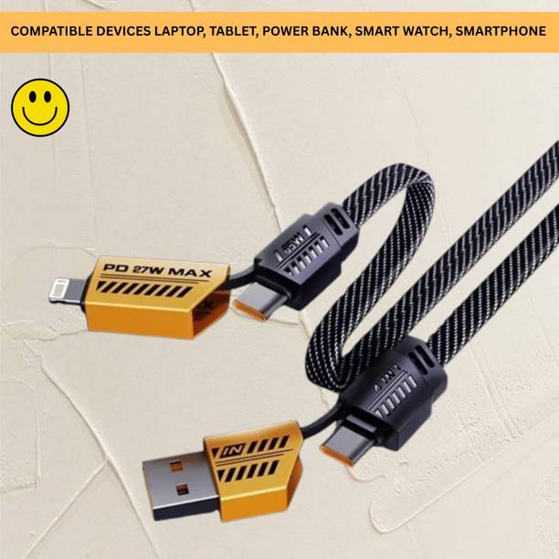 SACRO 4-in-1 Cable 1 m 4 IN 1 Braided Multi Functional Fast Charging Cable with Fast Data TransferW131