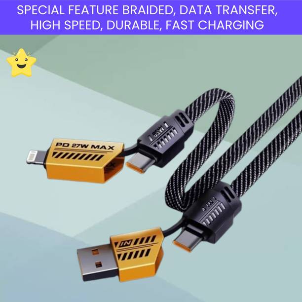 SACRO 4-in-1 Cable 1 m 4 IN 1 Charging Cable, Multi Functional Fast Charging Cable For All DeviceA277