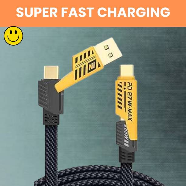 SACRO 4-in-1 Cable 1 m 4 IN 1 Braided Multi Functional Fast Charging Cable with Fast Data TransferE105