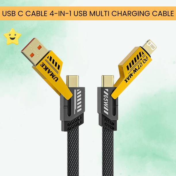 SACRO 4-in-1 Cable 1 m 4 IN 1 Charging Cable, Multi Functional Fast Charging Cable For All DeviceD63