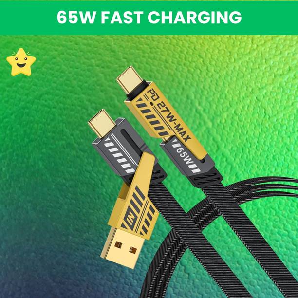 SACRO 4-in-1 Cable 1 m 4 IN 1 Charging Cable, Multi Functional Fast Charging Cable For All DeviceA67
