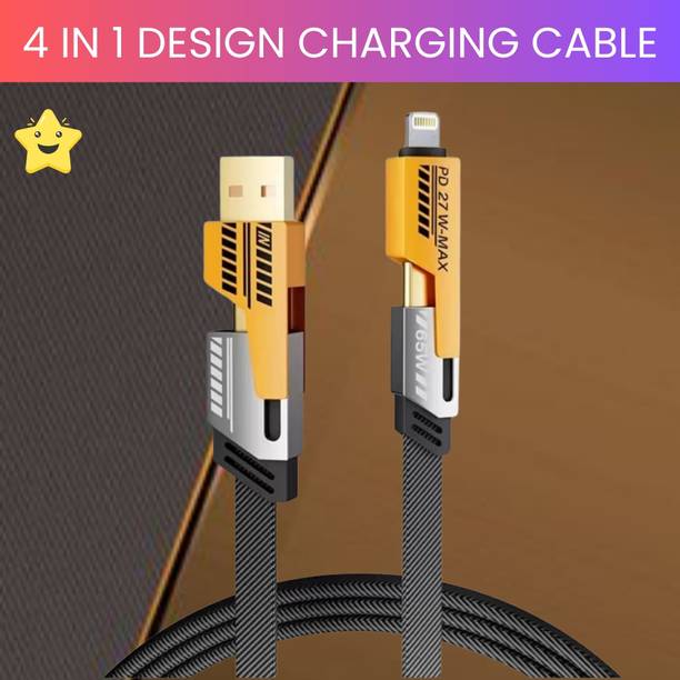 SACRO 4-in-1 Cable 1 m 4 IN 1 Charging Cable, Multi Functional Fast Charging Cable For All DeviceD90