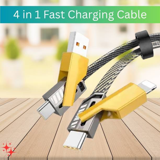GUGGU 4-in-1 Cable 1 m 4 IN 1 Charging Cable, Multi Functional Fast Charging Cable For All DeviceFH436