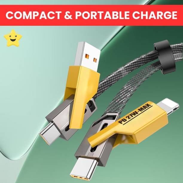 SACRO 4-in-1 Cable 1 m 4 IN 1 Charging Cable, Multi Functional Fast Charging Cable For All DeviceS233