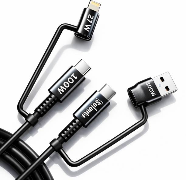 Sulania 4-in-1 Cable 9 A 1 m High-Purity Copper Core – Ensures efficient power transmission. 100W 4 in 1 Data cable SuperVOOC, VOOC, Flash, Turbo Supported